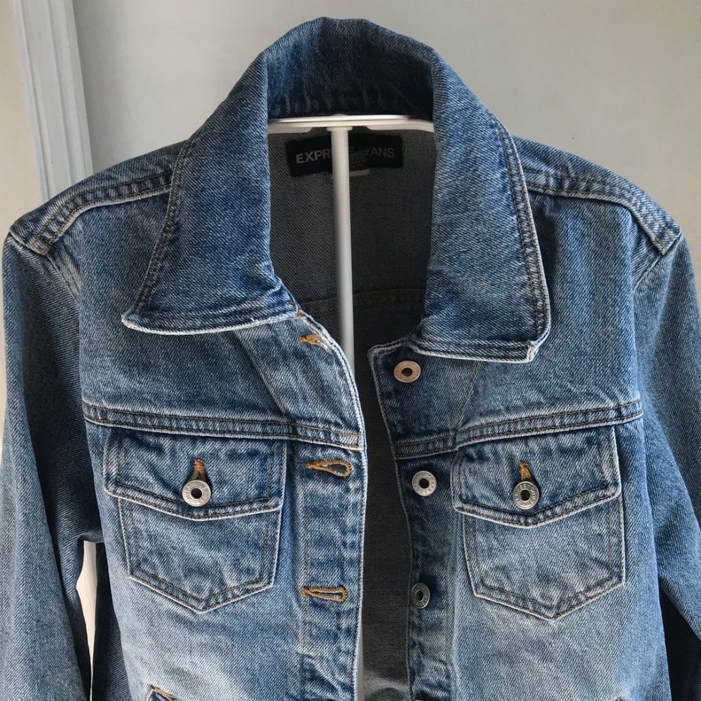 Vintage Express Jeans Denim Jacket Women Size Small